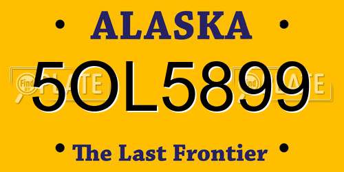 5OL5899 Alaska License Plate