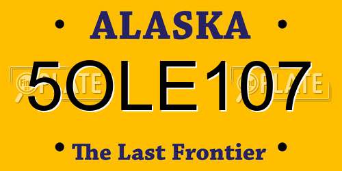 5OLE107 Alaska License Plate