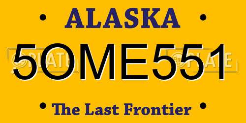 5OME551 Alaska License Plate