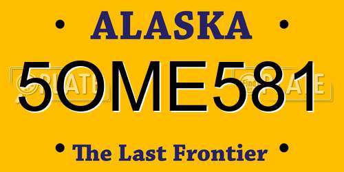 5OME581 Alaska License Plate