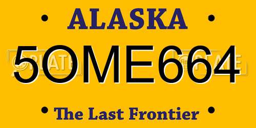 5OME664 Alaska License Plate