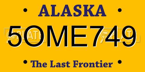 5OME749 Alaska License Plate