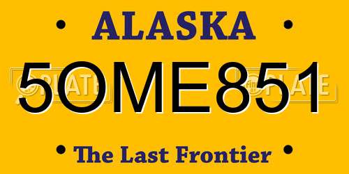 5OME851 Alaska License Plate