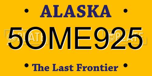 5OME925 Alaska License Plate