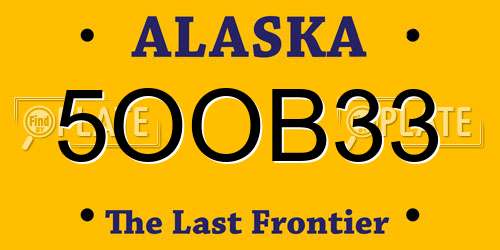 5OOB33 Alaska License Plate