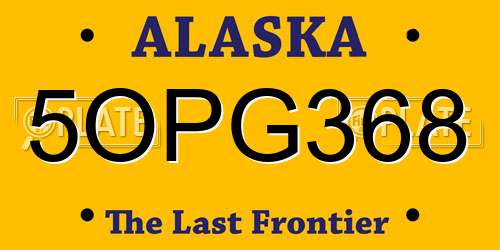 5OPG368 Alaska License Plate