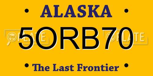 5ORB70 Alaska License Plate
