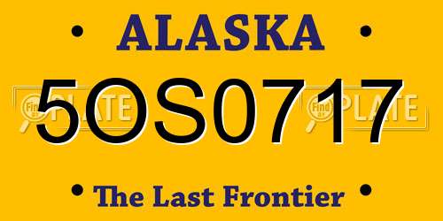 5OS0717 Alaska License Plate