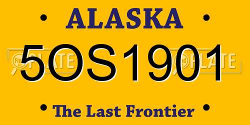 5OS1901 Alaska License Plate