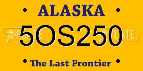 5OS250 Alaska License Plate