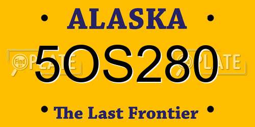 5OS280 Alaska License Plate