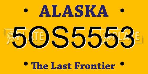 5OS5553 Alaska License Plate