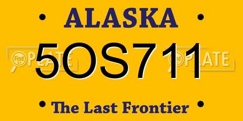 5OS711 Alaska License Plate