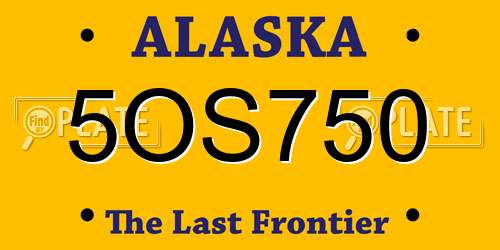 5OS750 Alaska License Plate