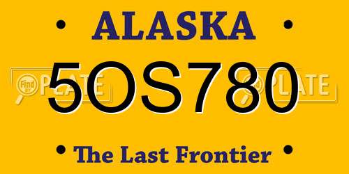 5OS780 Alaska License Plate