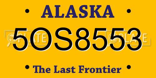 5OS8553 Alaska License Plate