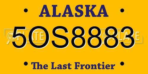 5OS8883 Alaska License Plate