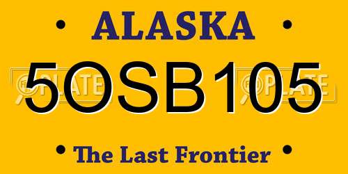 5OSB105 Alaska License Plate