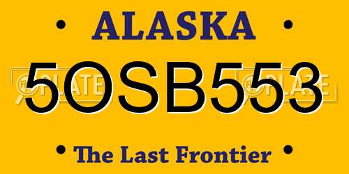5OSB553 Alaska License Plate