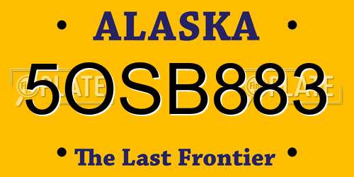 5OSB883 Alaska License Plate