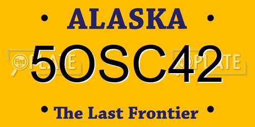 5OSC42 Alaska License Plate
