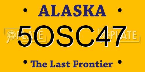 5OSC47 Alaska License Plate