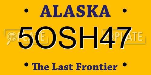 5OSH47 Alaska License Plate