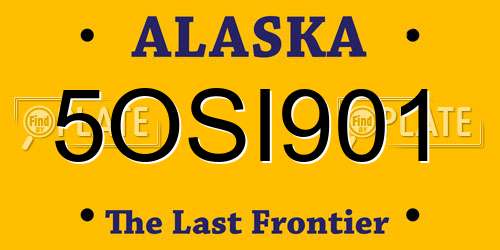 5OSI901 Alaska License Plate