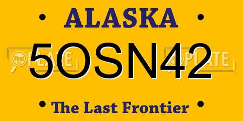 5OSN42 Alaska License Plate