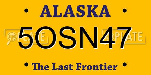 5OSN47 Alaska License Plate