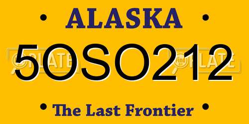 5OSO212 Alaska License Plate