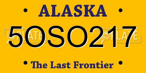 5OSO217 Alaska License Plate