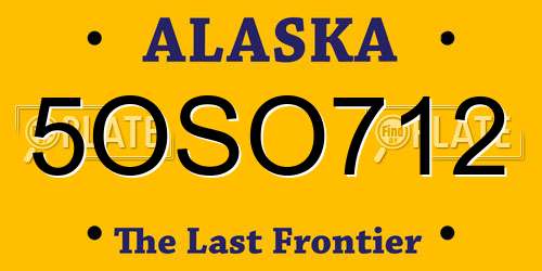 5OSO712 Alaska License Plate