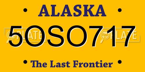 5OSO717 Alaska License Plate