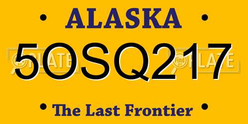 5OSQ217 Alaska License Plate