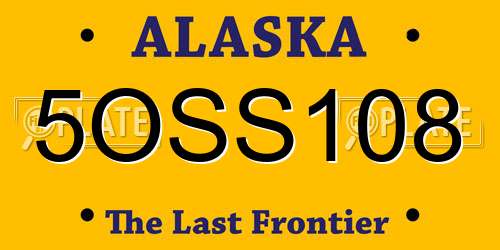 5OSS108 Alaska License Plate