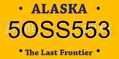 5OSS553 Alaska License Plate