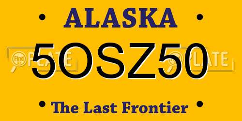 5OSZ50 Alaska License Plate