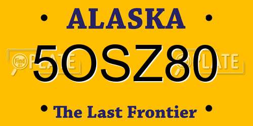 5OSZ80 Alaska License Plate