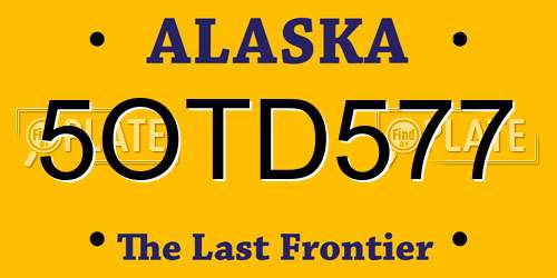5OTD577 Alaska License Plate