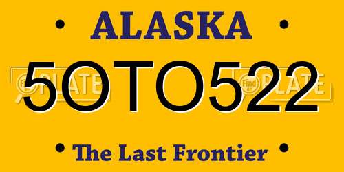 5OTO522 Alaska License Plate