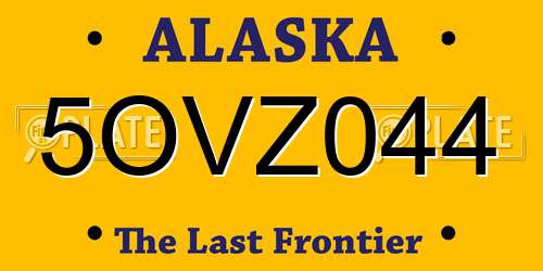 5OVZ044 Alaska License Plate