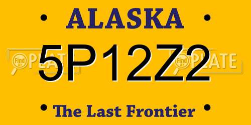 5P12Z2 Alaska License Plate