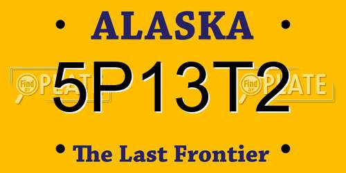 5P13T2 Alaska License Plate