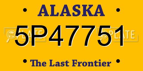 5P47751 Alaska License Plate