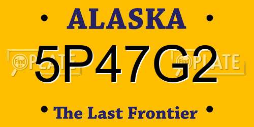 5P47G2 Alaska License Plate