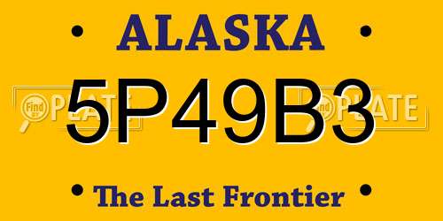 5P49B3 Alaska License Plate