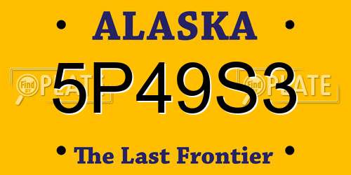5P49S3 Alaska License Plate