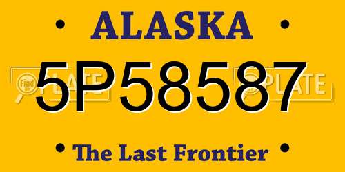 5P58587 Alaska License Plate