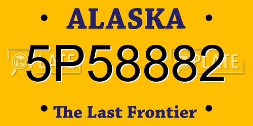 5P58882 Alaska License Plate